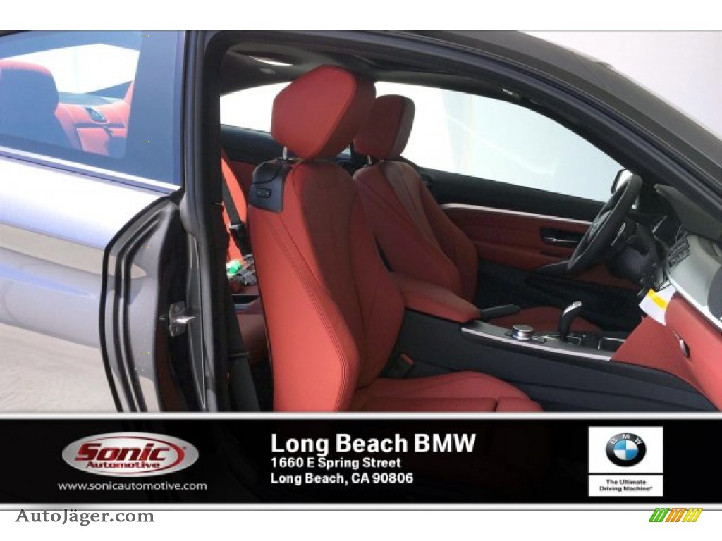 2020 4 Series 430i Coupe - Mineral Grey Metallic / Coral Red photo #7