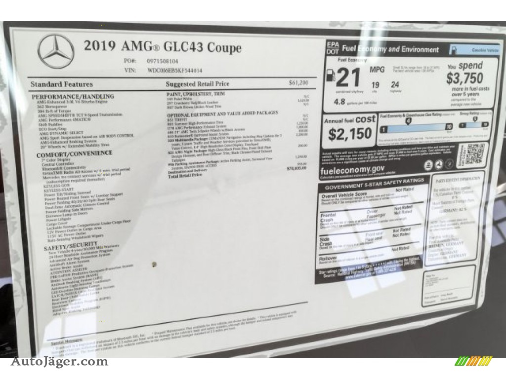 2019 GLC AMG 43 4Matic Coupe - Polar White / Cranberry Red/Black photo #10