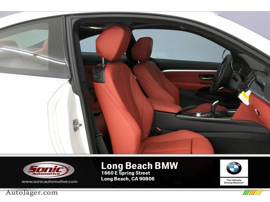 2020 4 Series 430i Coupe - Alpine White / Coral Red photo #7