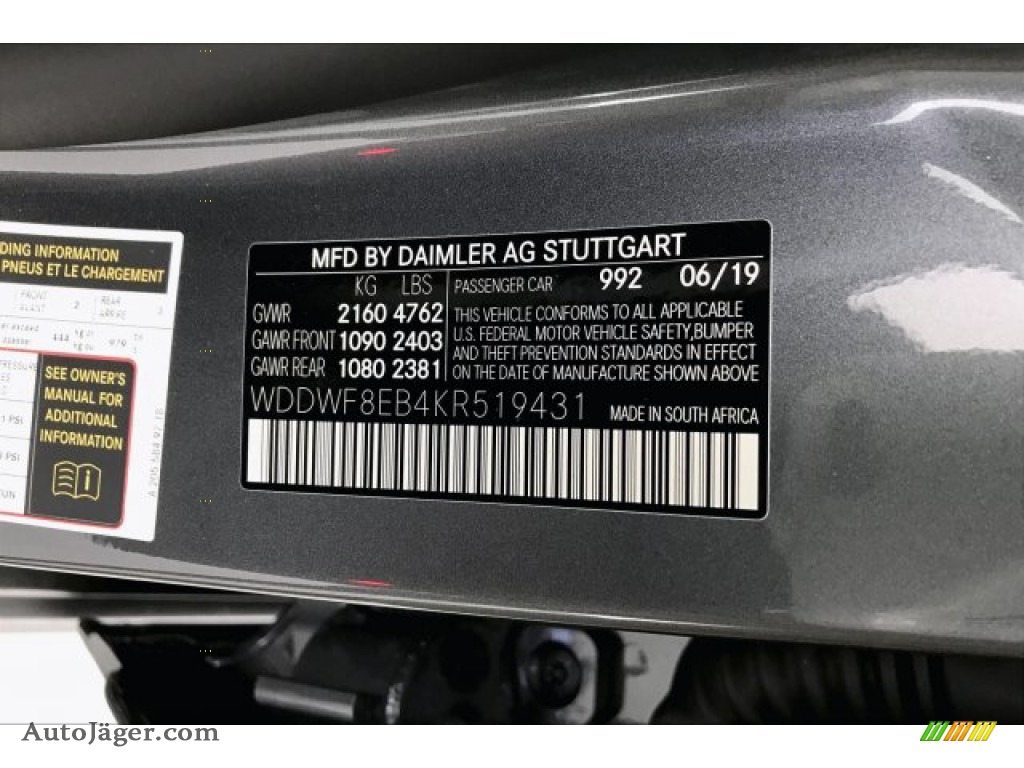 2019 C 300 4Matic Sedan - Selenite Grey Metallic / Black photo #11