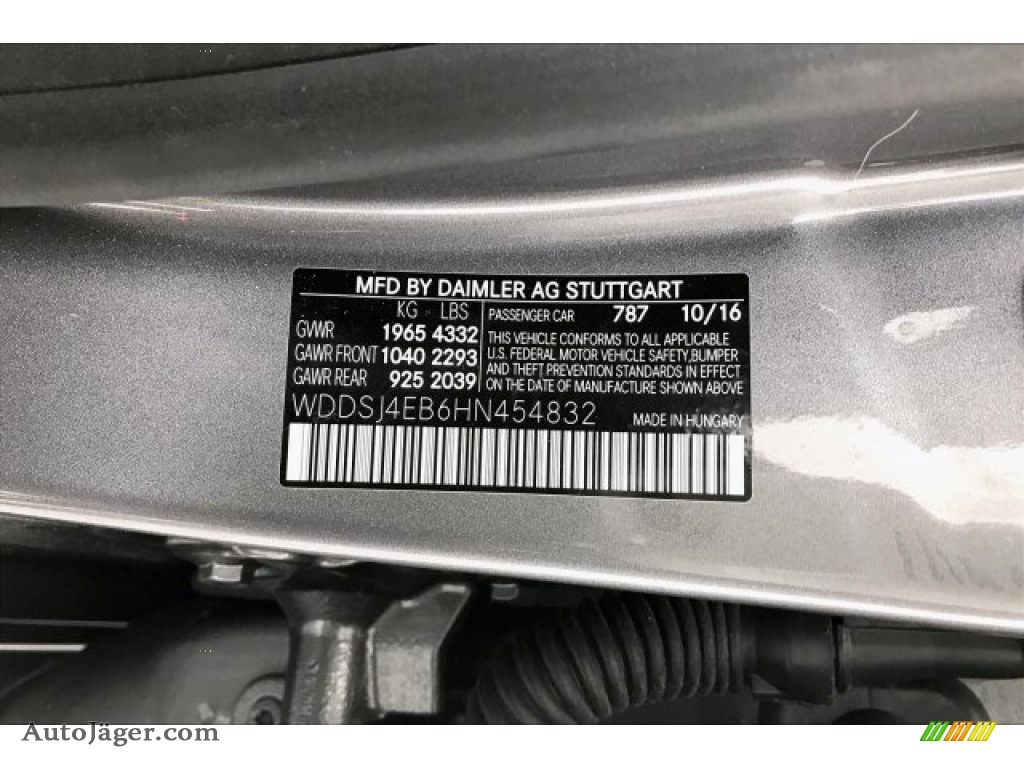 2017 CLA 250 Coupe - Mountain Grey Metallic / Black photo #24