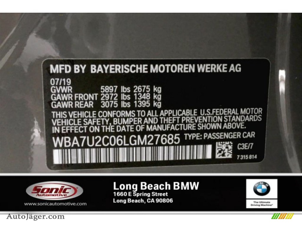 2020 7 Series 750i xDrive Sedan - Bernina Grey Amber Effect / Black photo #11