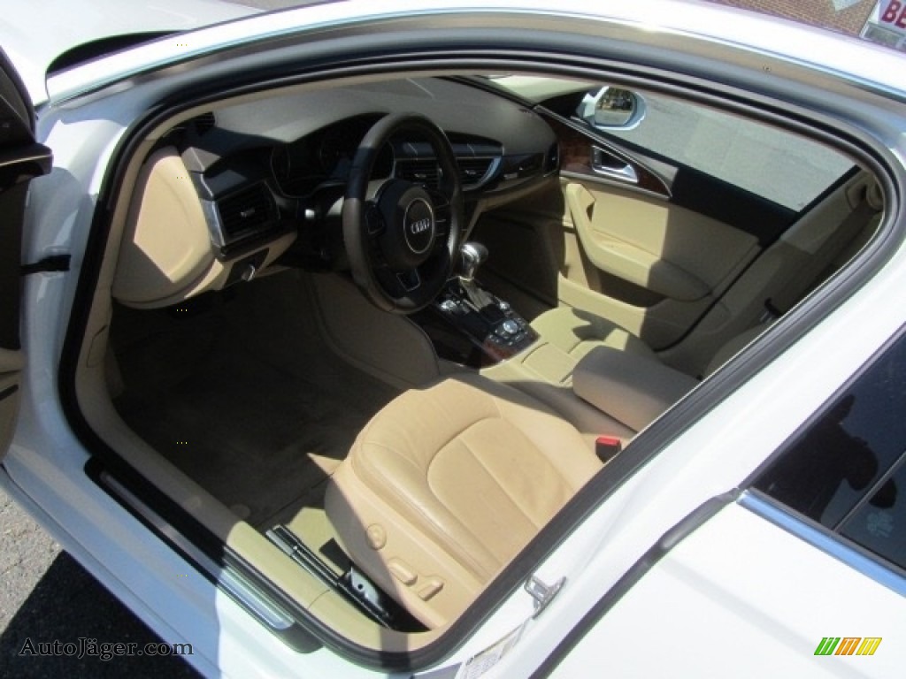 2014 A6 3.0T quattro Sedan - Ibis White / Velvet Beige photo #17