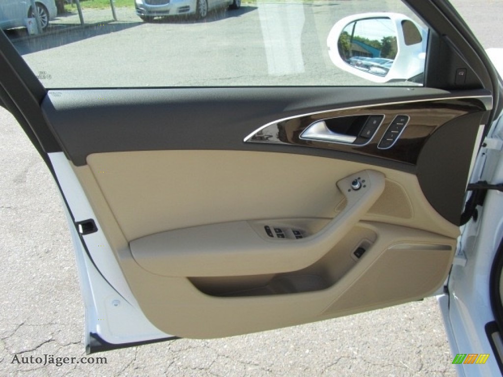2014 A6 3.0T quattro Sedan - Ibis White / Velvet Beige photo #18