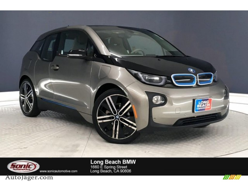 Platinum Silver Metallic / Giga Cassia Natural Leather/Carum Spice Grey Wool Cloth BMW i3 with Range Extender