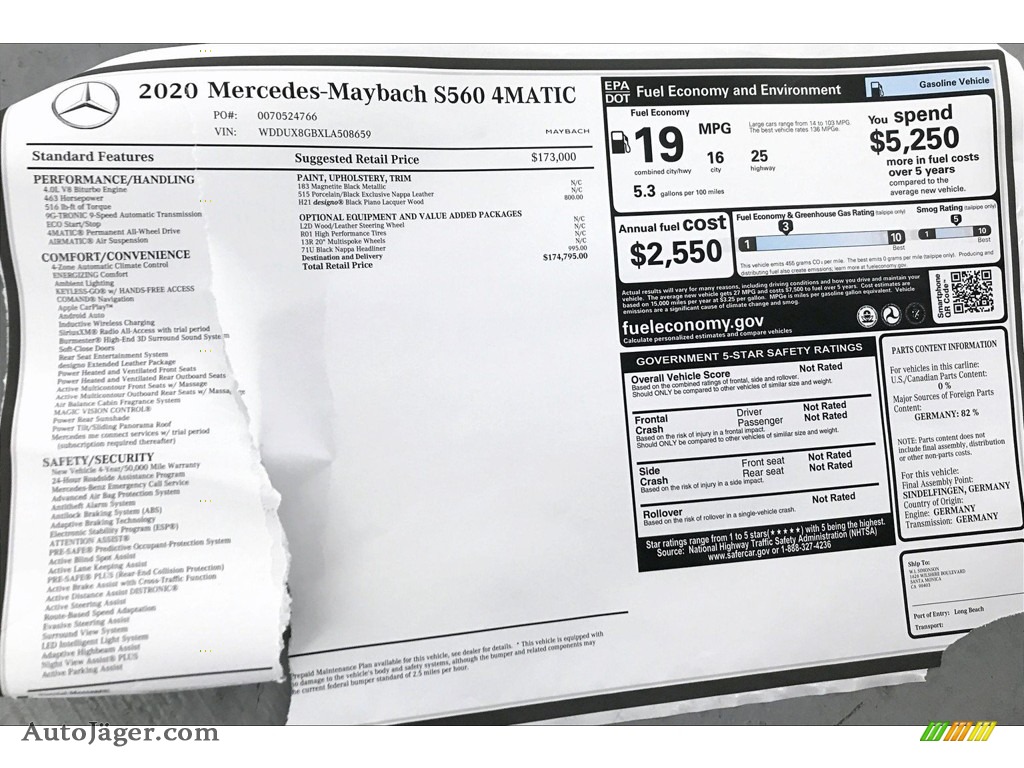 2020 S Maybach S560 4Matic - Magnetite Black Metallic / Porcelain/Black photo #11