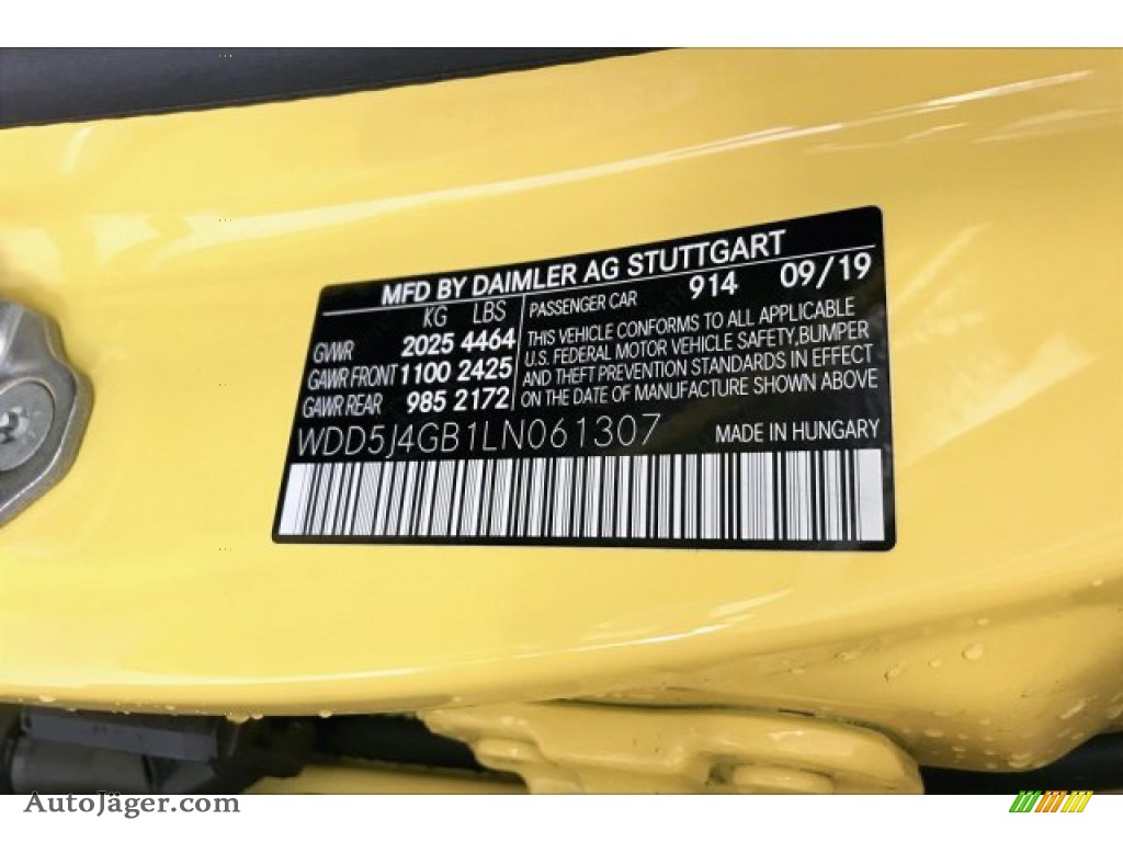 2020 CLA 250 Coupe - Sun Yellow / Black Dinamica w/Red stitching photo #11