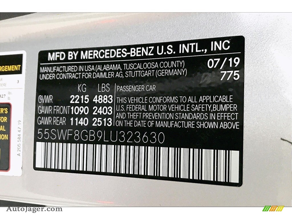 2020 C AMG 63 Sedan - Iridium Silver Metallic / Black photo #24
