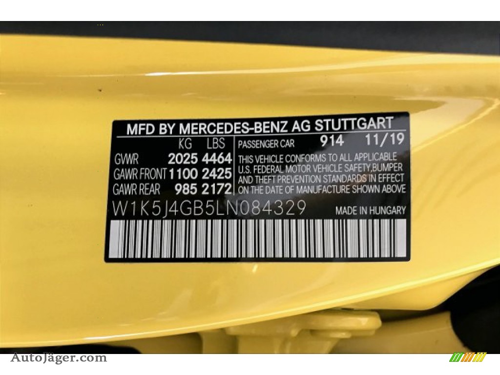 2020 CLA 250 Coupe - Sun Yellow / Black Dinamica w/Red stitching photo #11
