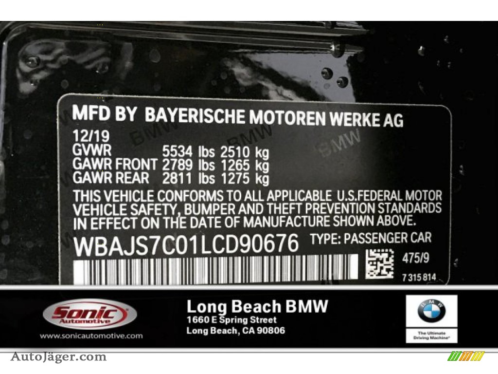 2020 5 Series M550i xDrive Sedan - Black Sapphire Metallic / Black photo #11