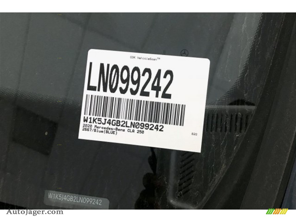 2020 CLA 250 Coupe - Denim Blue Metallic / Black photo #11