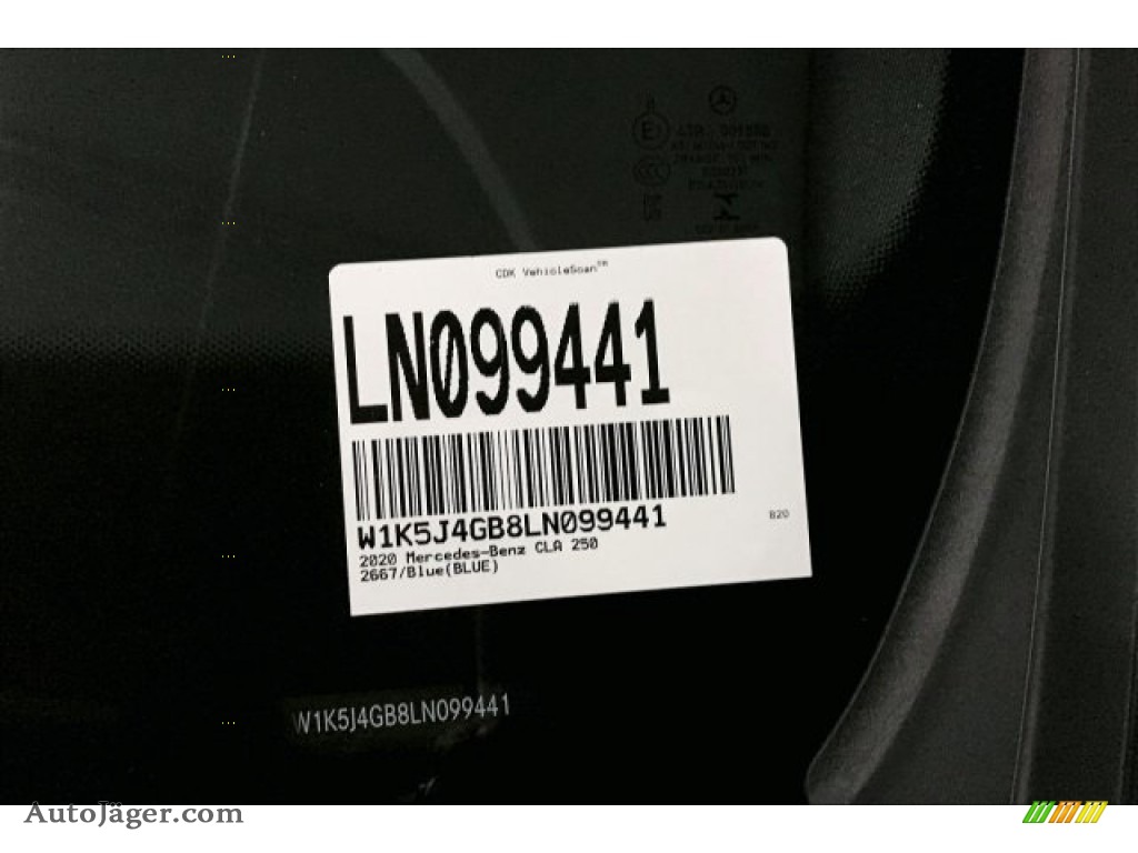 2020 CLA 250 Coupe - Denim Blue Metallic / Black photo #11