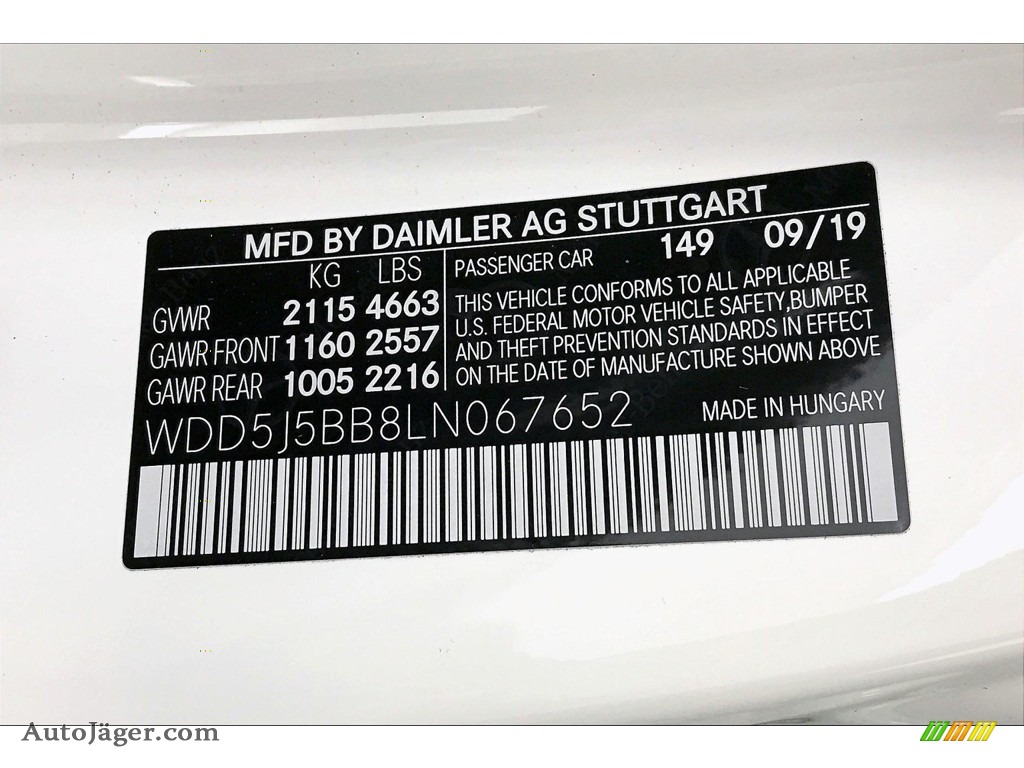 2020 CLA AMG 35 Coupe - Polar White / Black Dinamica w/Red stitching photo #40
