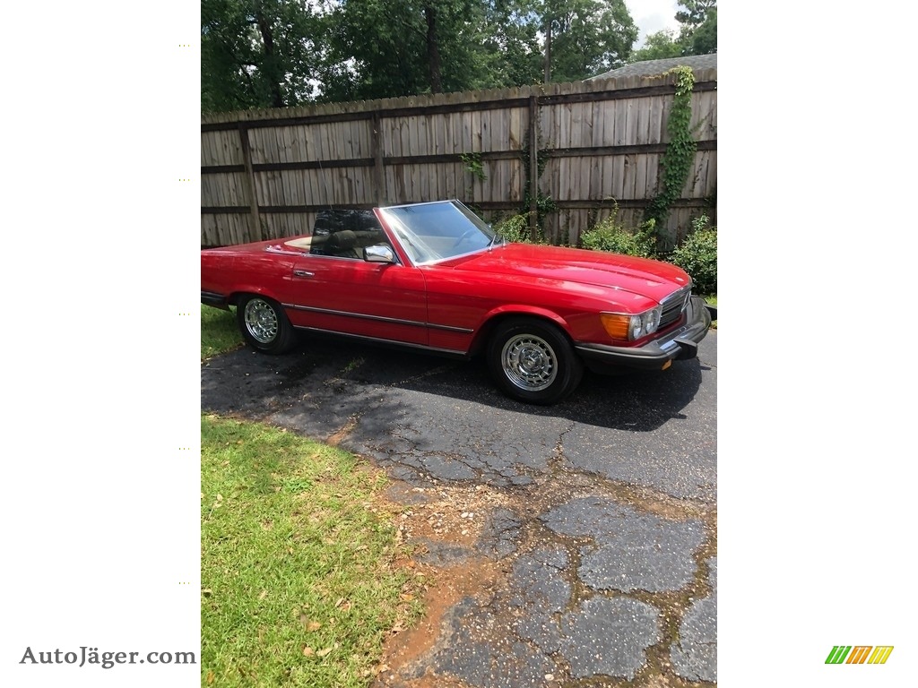1985 SL Class 380 SL Roadster - Signal Red / Parchment photo #12