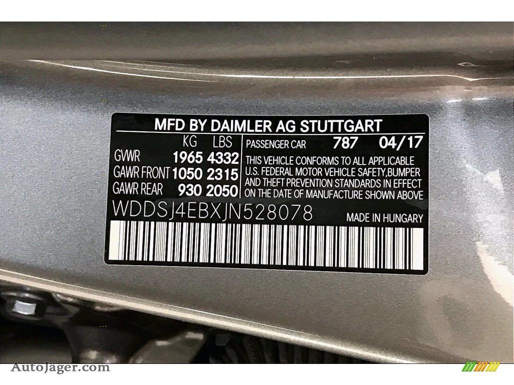 2018 CLA 250 Coupe - Mountain Grey Metallic / Black photo #24
