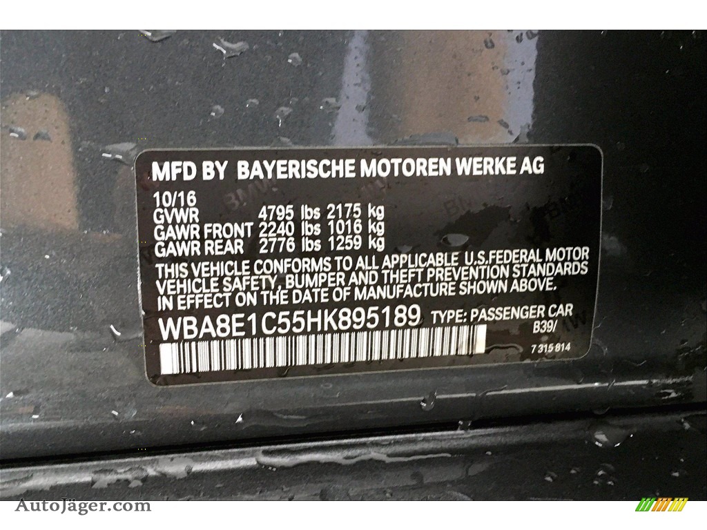 2017 3 Series 330e iPerfomance Sedan - Mineral Grey Metallic / Black photo #35