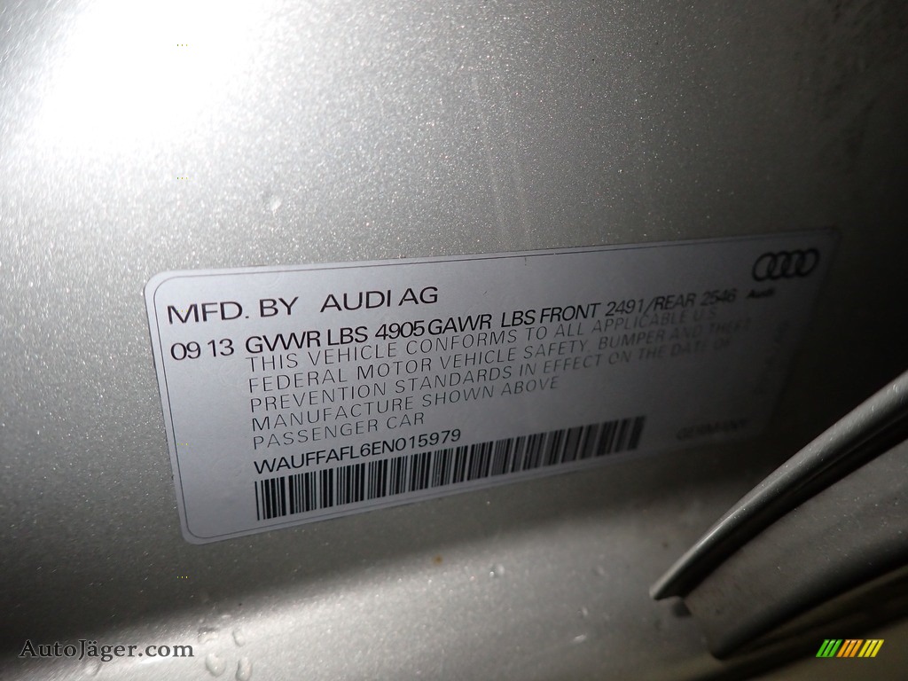 2014 A4 2.0T quattro Sedan - Ice Silver Metallic / Black photo #31