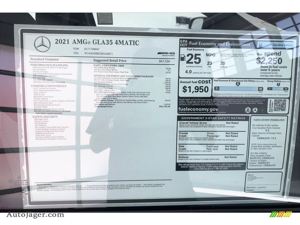 2021 GLA AMG 35 4Matic - Cosmos Black Metallic / Neva Grey/Black photo #10