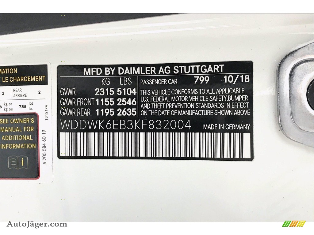 2019 C 43 AMG 4Matic Cabriolet - designo Diamond White Metallic / Black photo #24