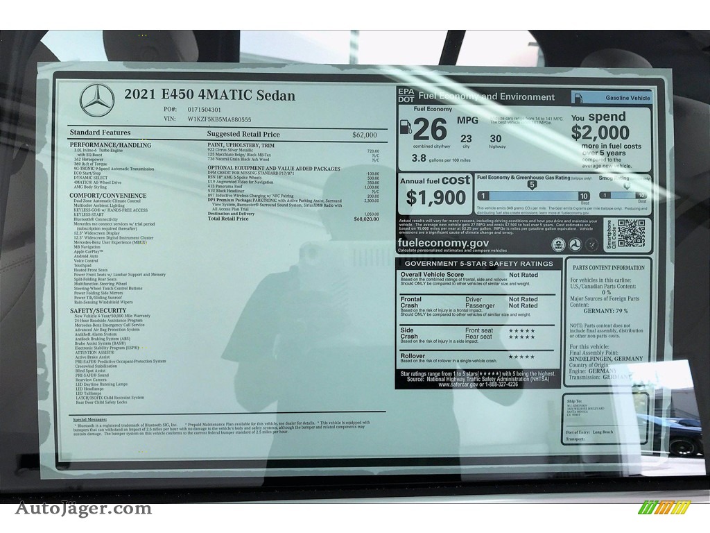 2021 E 450 4Matic Sedan - Cirrus Silver Metallic / Macchiato Beige/Black photo #10