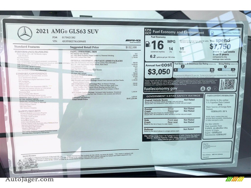 2021 GLS 63 AMG 4Matic - Selenite Gray Metallic / Black photo #10