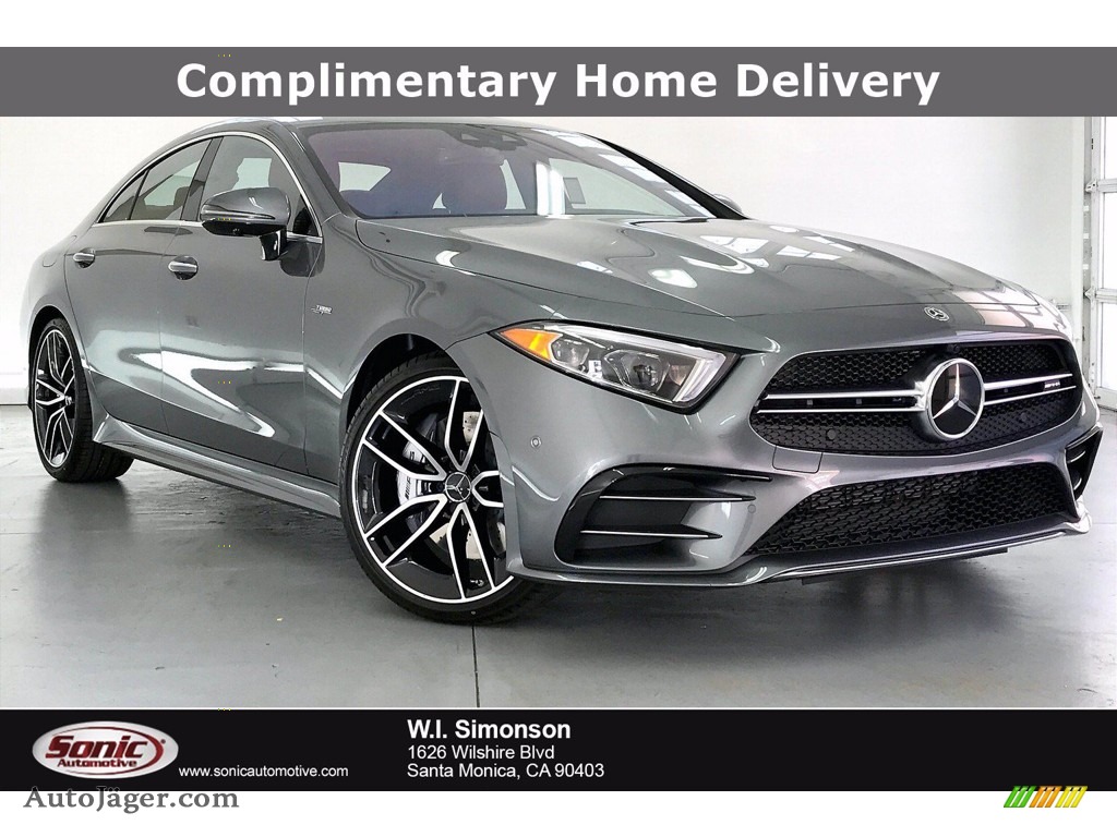2021 CLS 53 AMG 4Matic Coupe - Selenite Gray Metallic / Bengal Red/Black photo #1