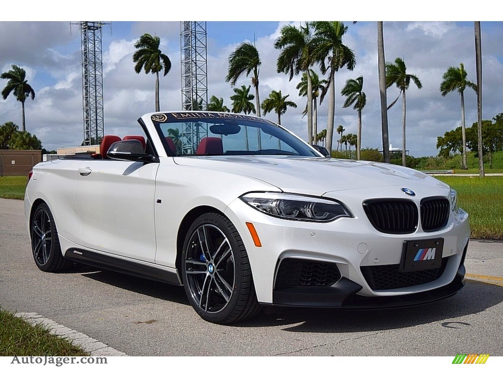 Mineral White Metallic / Coral Red BMW 2 Series M240i Convertible