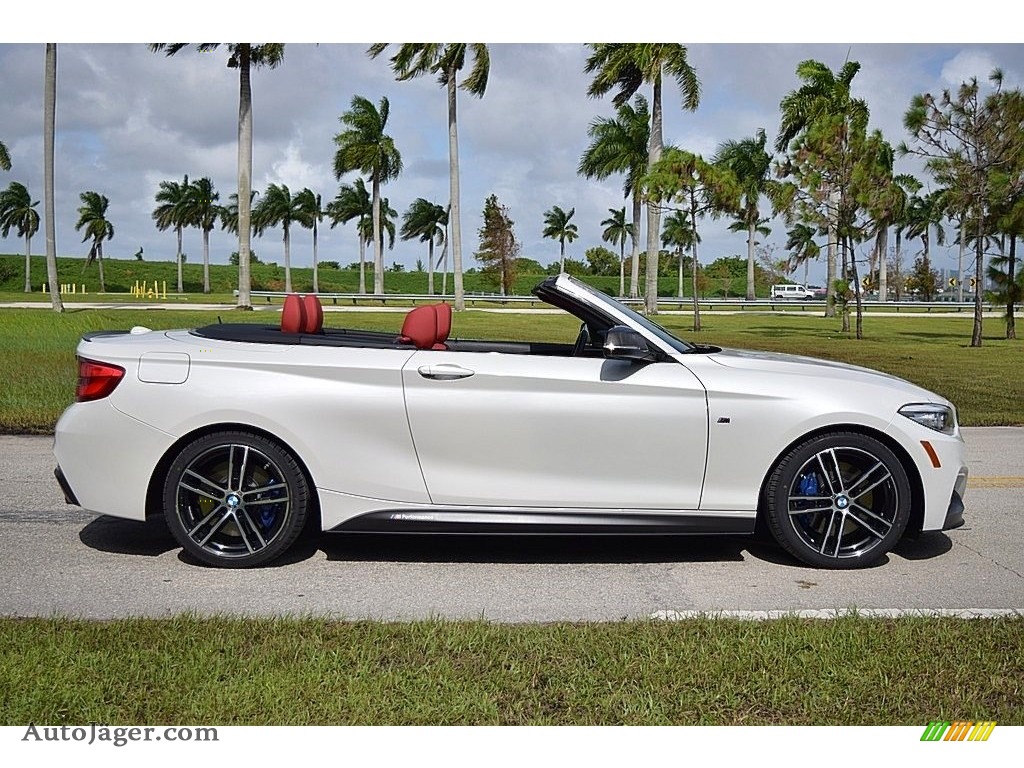 2019 2 Series M240i Convertible - Mineral White Metallic / Coral Red photo #3