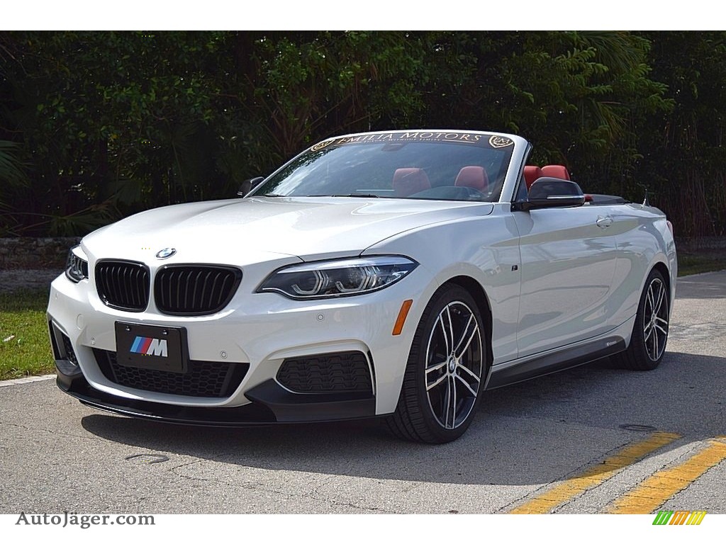 2019 2 Series M240i Convertible - Mineral White Metallic / Coral Red photo #6