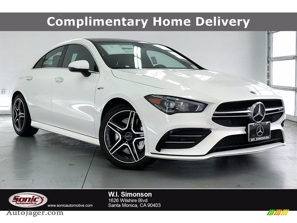 Polar White / Black Dinamica w/Red Stitching Mercedes-Benz CLA AMG 35 Coupe
