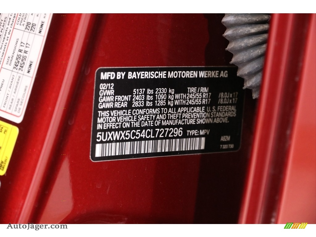 2012 X3 xDrive 28i - Vermilion Red Metallic / Black photo #22