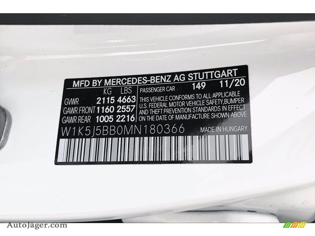 2021 CLA AMG 35 Coupe - Polar White / Black Dinamica w/Red Stitching photo #10