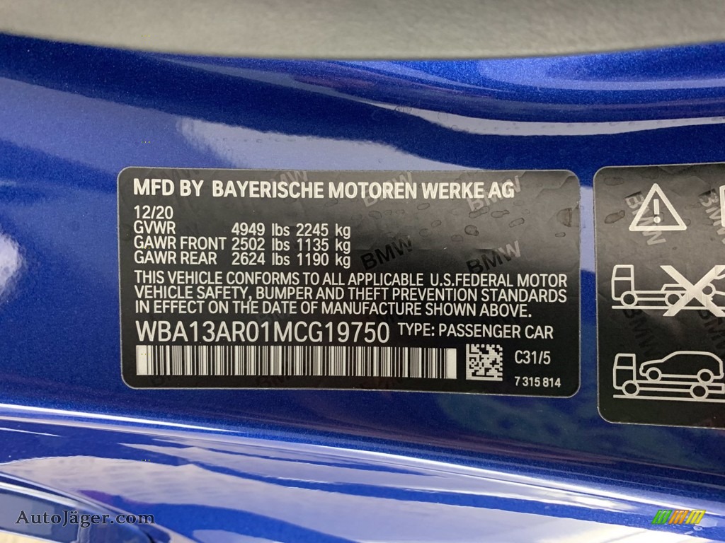 2021 4 Series M440i xDrive Coupe - Portimao Blue Metallic / Tacora Red photo #3
