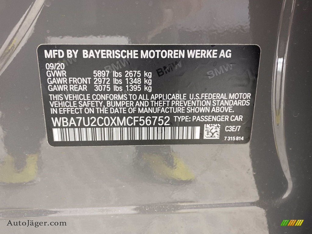 2021 7 Series 750i xDrive Sedan - Bernina Gray Amber Effect / Black photo #27