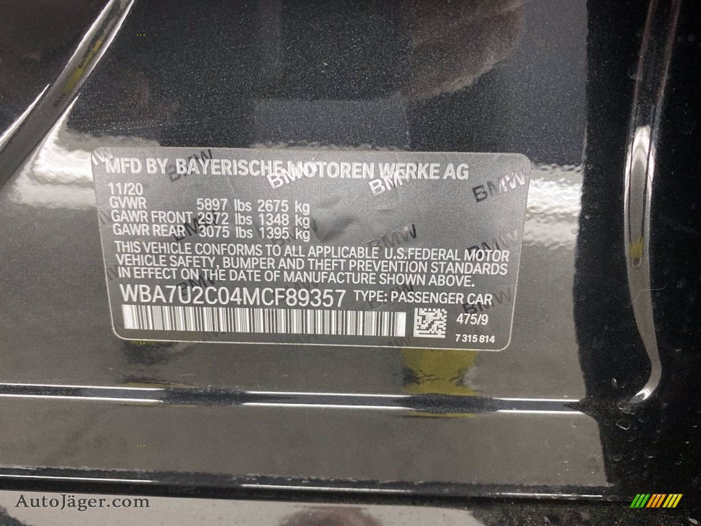 2021 7 Series 750i xDrive Sedan - Black Sapphire Metallic / Black photo #25