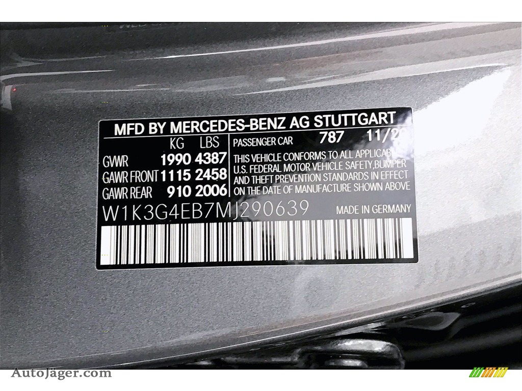 2021 A 220 Sedan - Mountain Grey Metallic / Black photo #10