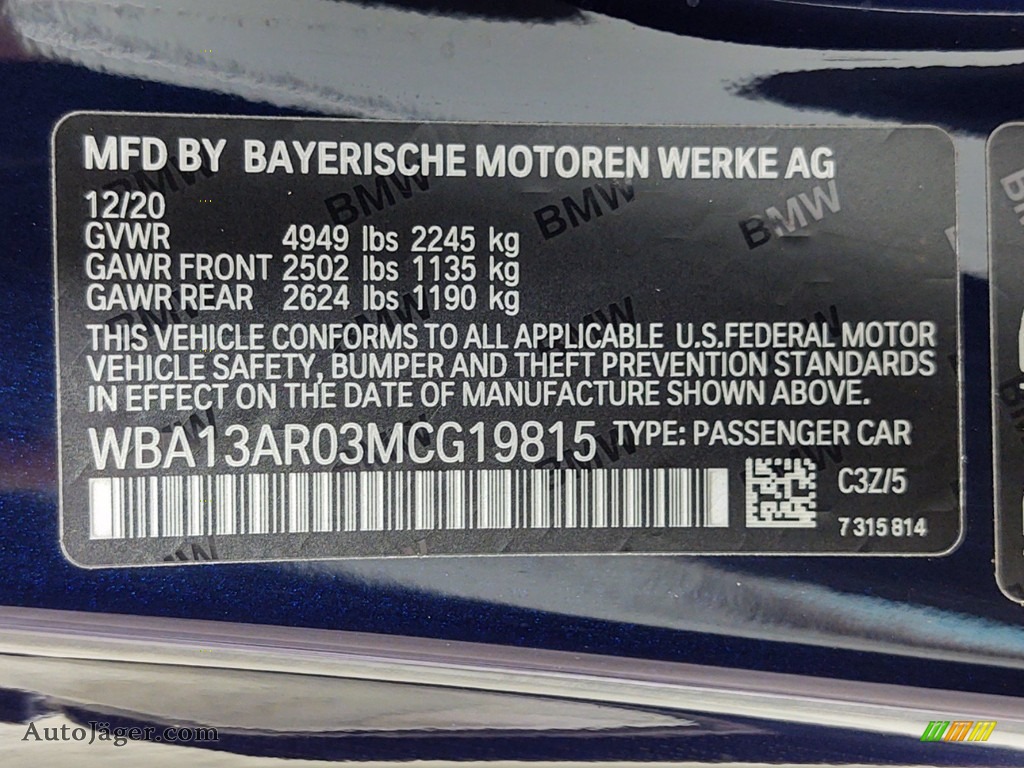 2021 4 Series M440i xDrive Coupe - Tanzanite Blue II Metallic / Black photo #25