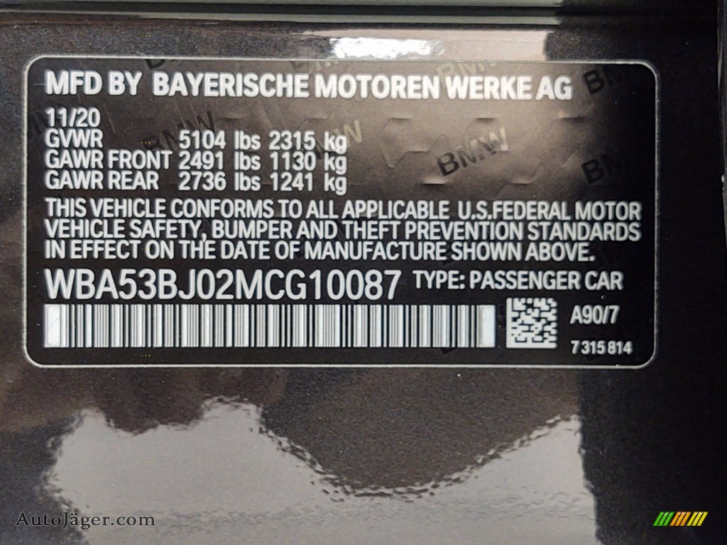 2021 5 Series 540i Sedan - Dark Graphite Metallic / Black photo #25