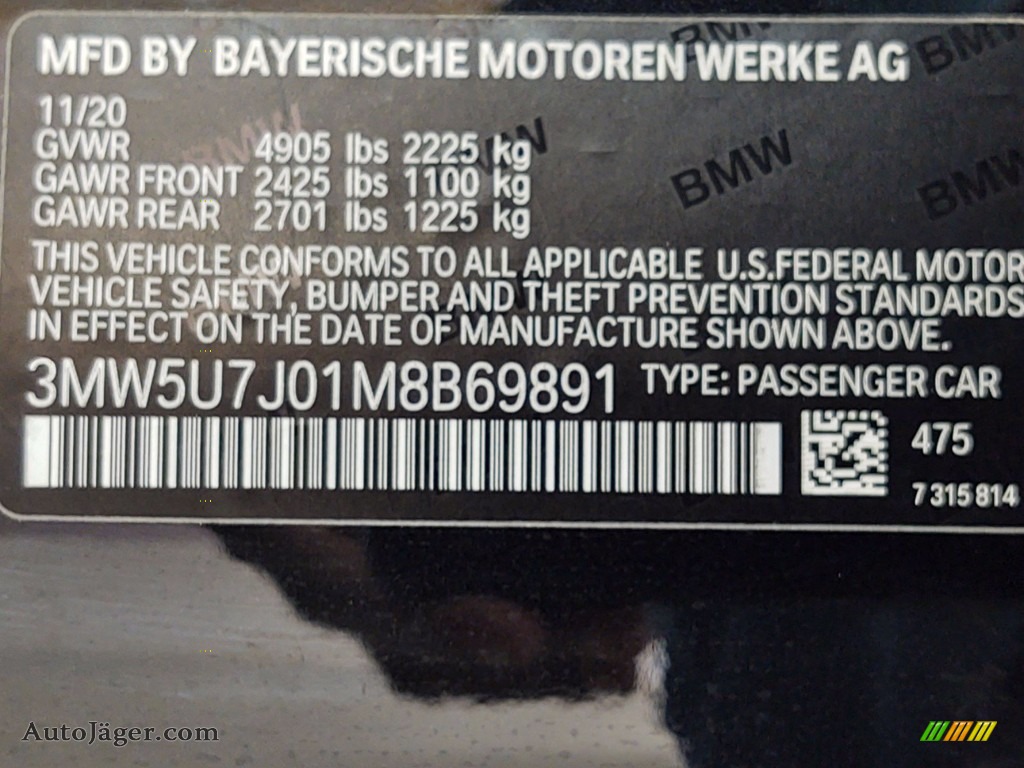 2021 3 Series M340i Sedan - Black Sapphire Metallic / Black photo #25