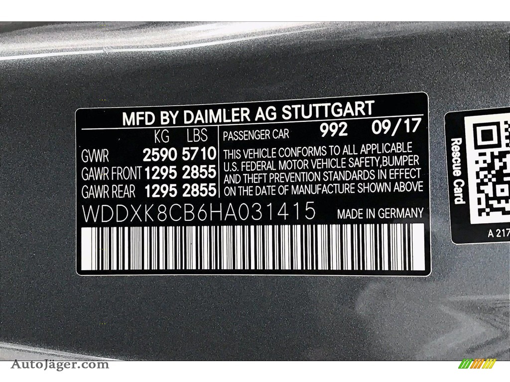 2017 S 550 Cabriolet - Selenite Grey Metallic / Crystal Grey/Black photo #32