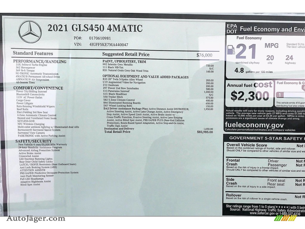 2021 GLS 450 4Matic - Selenite Gray Metallic / Black photo #11