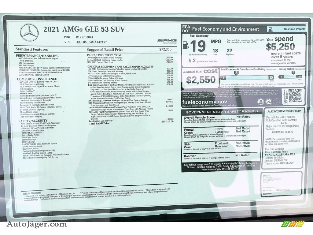 2021 GLE 53 AMG 4Matic - designo Diamond White Metallic / Black photo #11