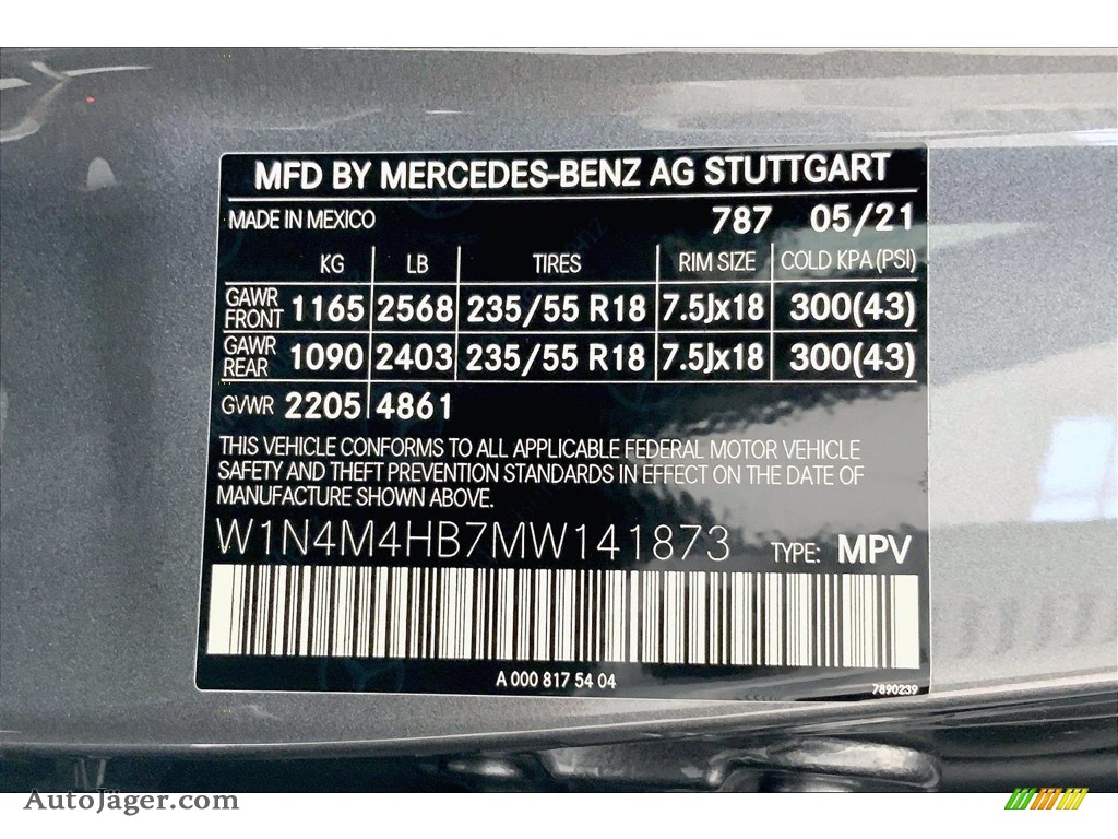 2021 GLB 250 4Matic - Mountain Grey Metallic / Black photo #11