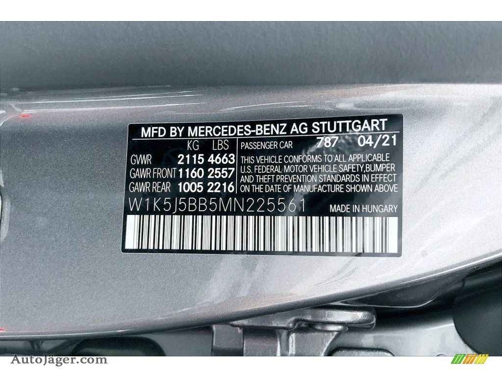 2021 CLA AMG 35 Coupe - Mountain Gray Metallic / Black Dinamica w/Red Stitching photo #11