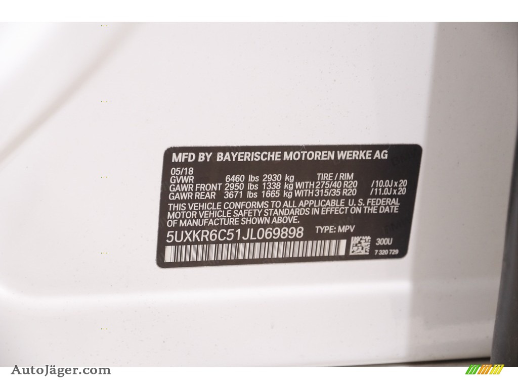 2018 X5 xDrive50i - Alpine White / Black photo #23