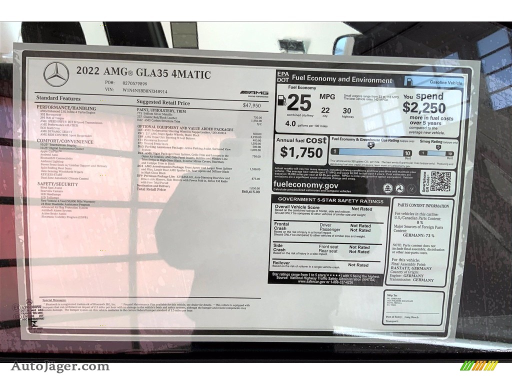 2022 GLA AMG 35 4Matic - Iridium Silver Metallic / Classic Red/Black photo #13