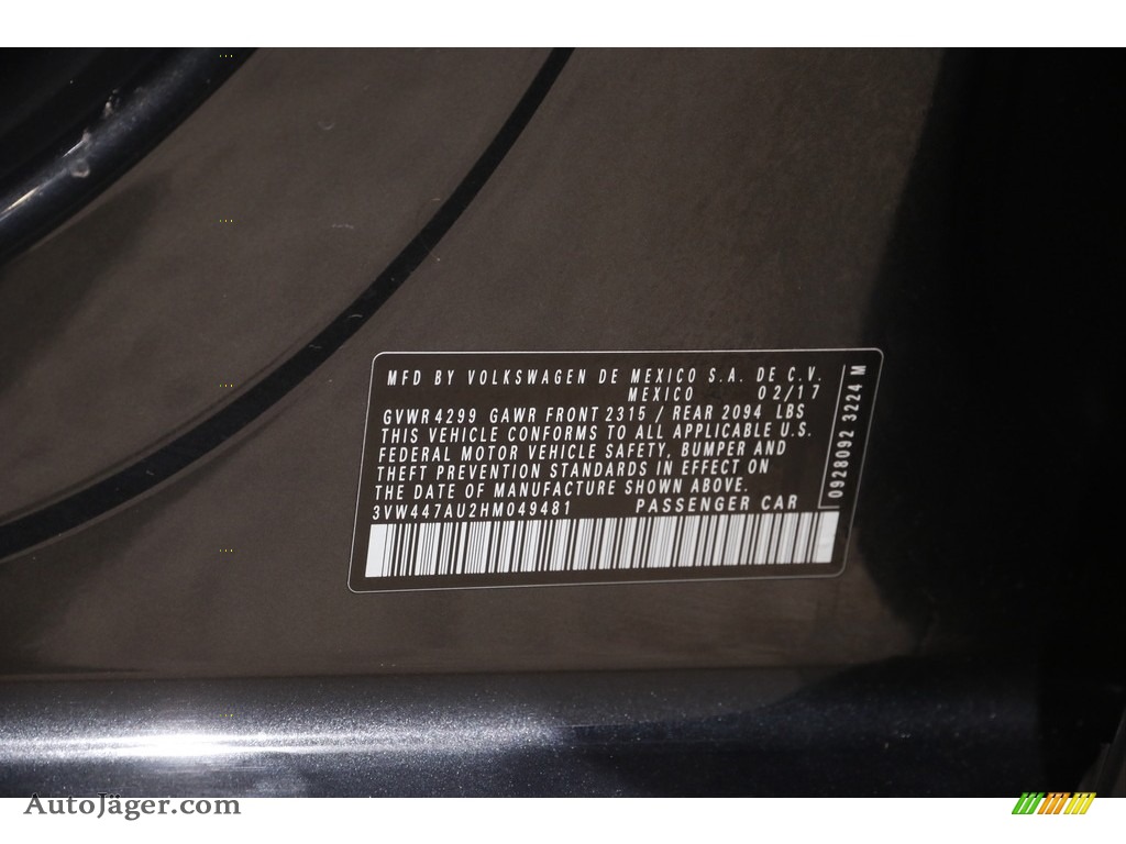 2017 Golf GTI 4-Door 2.0T SE - Carbon Steel Gray Metallic / Titan Black photo #20