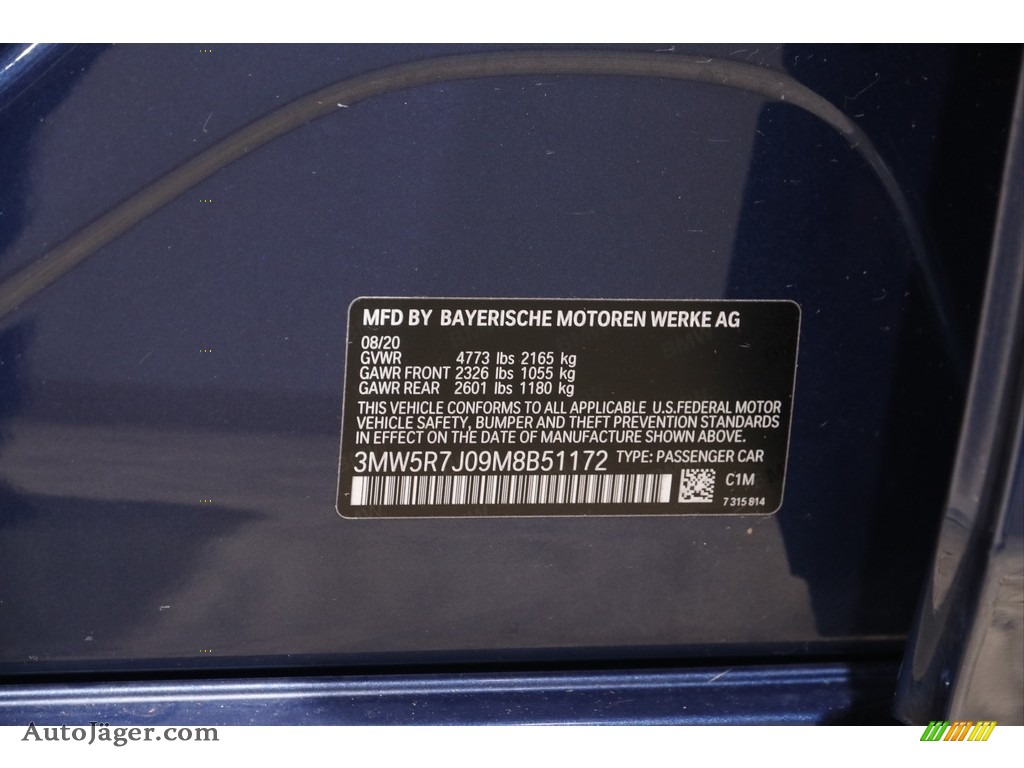 2021 3 Series 330i xDrive Sedan - Phytonic Blue Metallic / Black photo #24