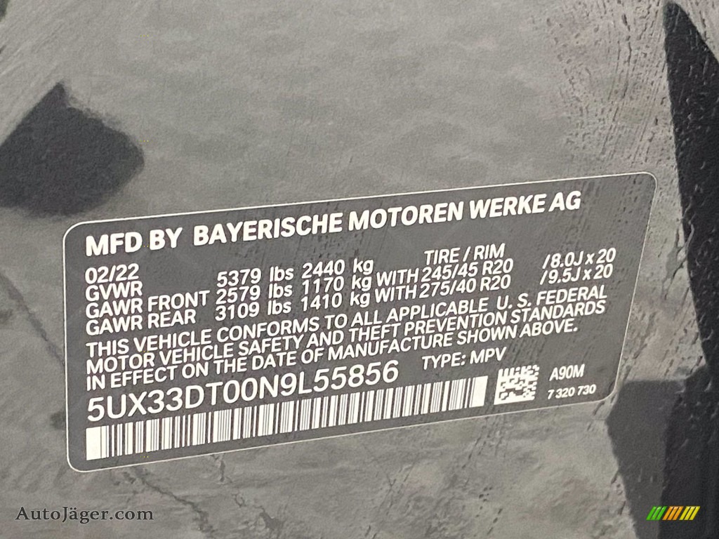 2022 X4 xDrive30i - Dark Graphite Metallic / Black photo #26