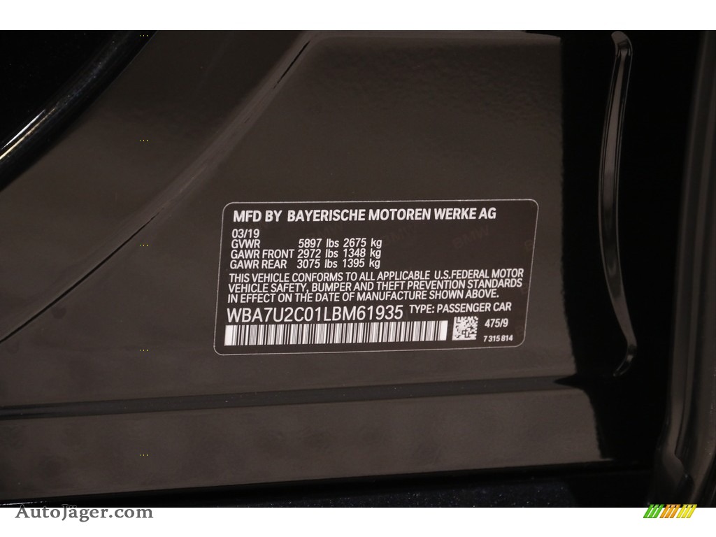 2020 7 Series 750i xDrive Sedan - Black Sapphire Metallic / Black photo #25
